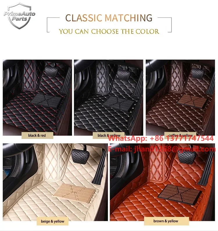 Perfectly Fitted Full Surround Leather Car Floor Mats 4 Pieces Waterproof Detachable Cushion for Defender