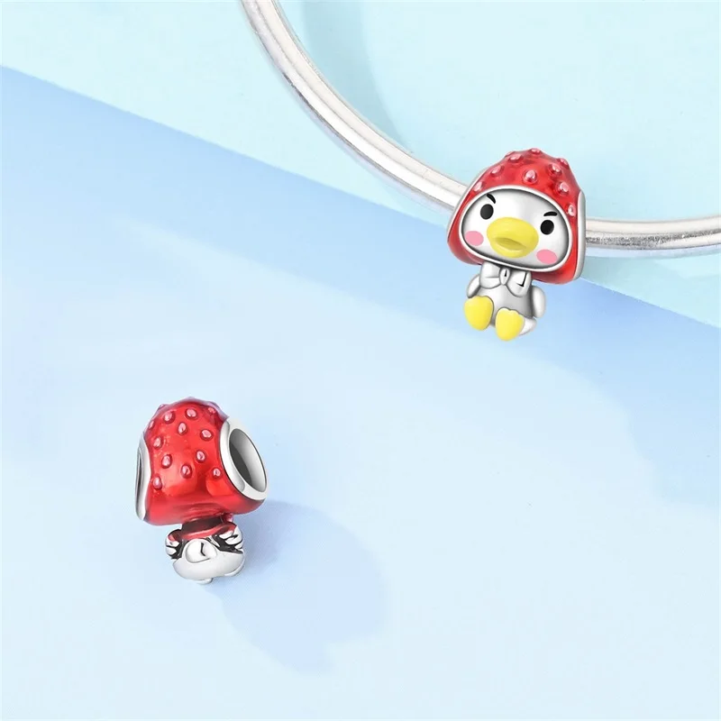 925 Sterling Silver Red Series Cat Ladybug Koi Fish Heart-Shaped Charms Beads For Women Fit Original Bracelet DIY Jewelry Gifts view 3