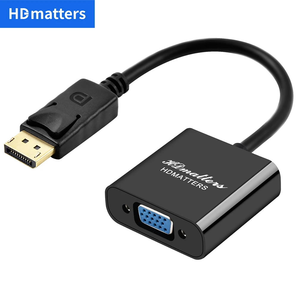 DisplayPort to VGA adapter cable 1080P Display Port in to VGA out for PC Laptop DP to VGA Projector Monitor DP  to VGA female