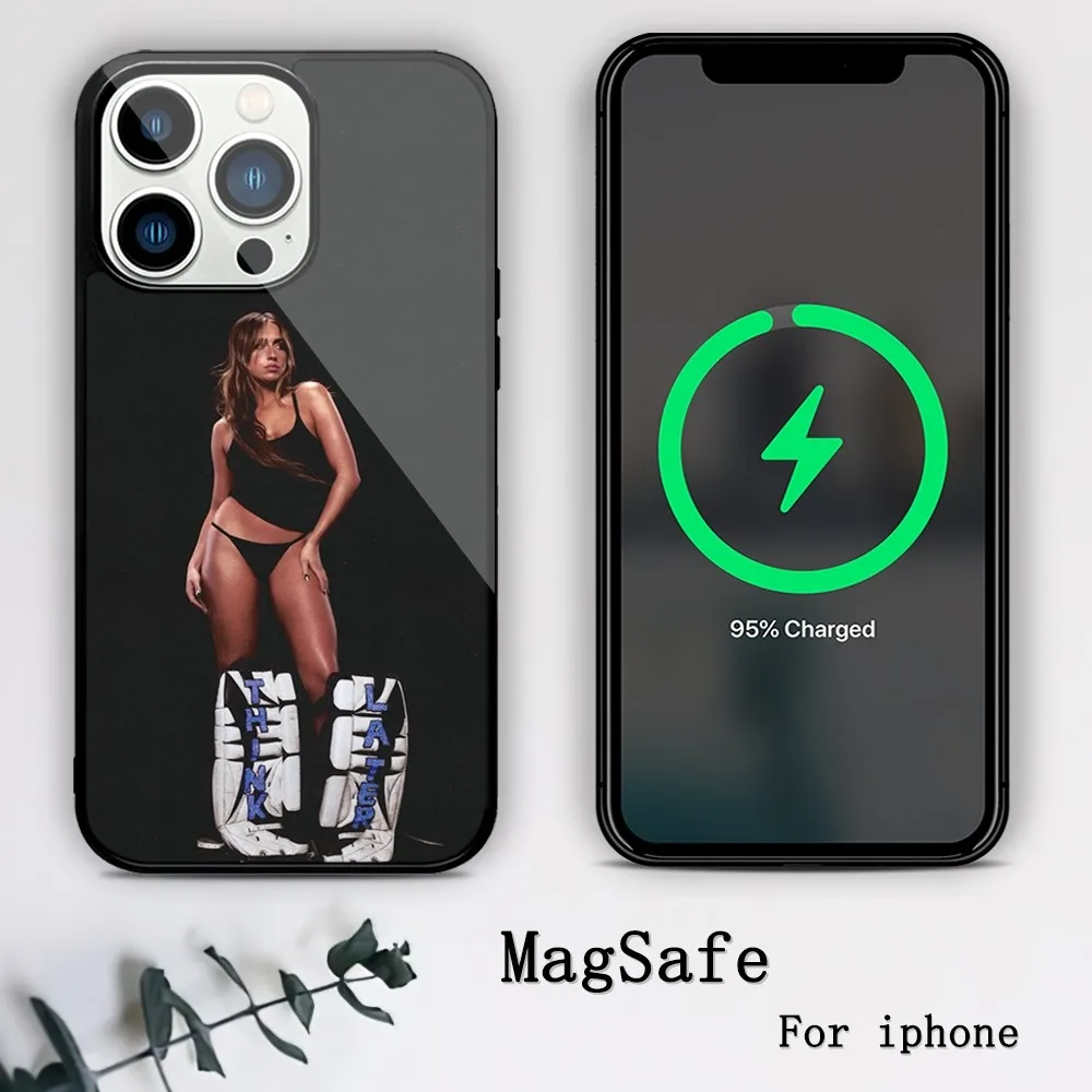 Singer Tate McRae Think Later Phone Case For iPhone 11 12 13 14 15 Mini Pro XS Max X S Plus XR Magnetic Attraction Shell