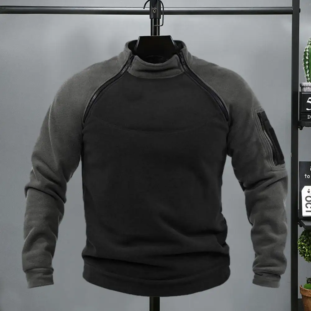 Kontrast farbe Männer Sweatshirt Herbst Männer Sweatshirt Herren wind dichtes Outdoor-Sport-Sweatshirt mit Ständer für den Herbst für lässig