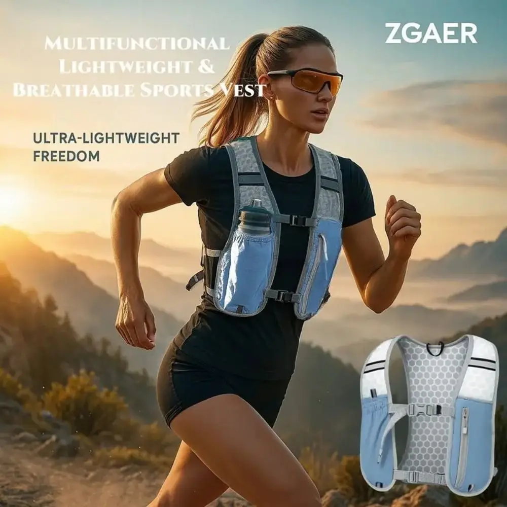 

Waterproof Reflective Running Vest Pack Adjustable Breathable Running Hydration Vest Bag Convenient Multifunctional