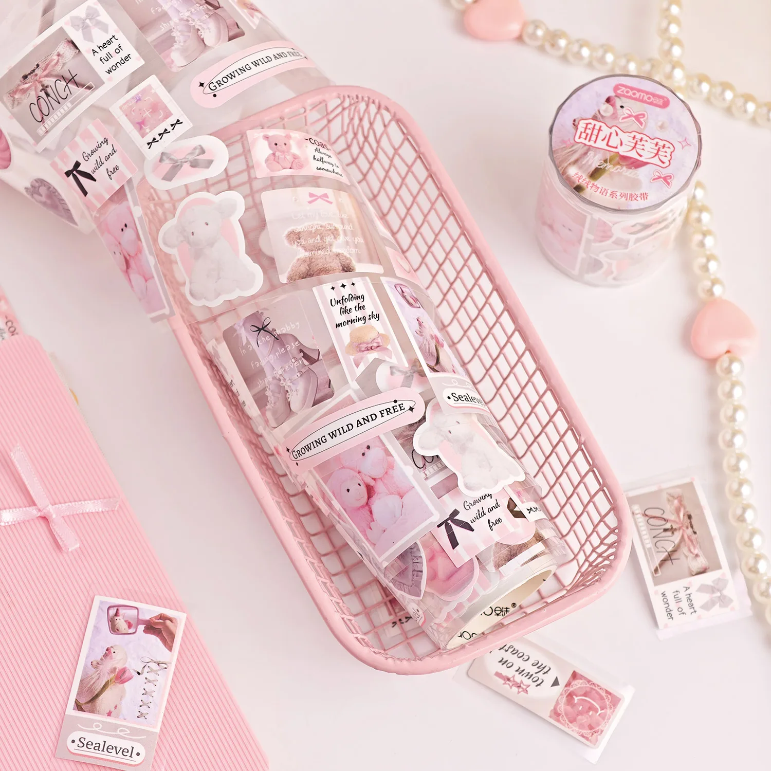 Handbook Tape, Velvet Story Series, Korean Cute Handbook DIY Sealing Decorative Material Stickers