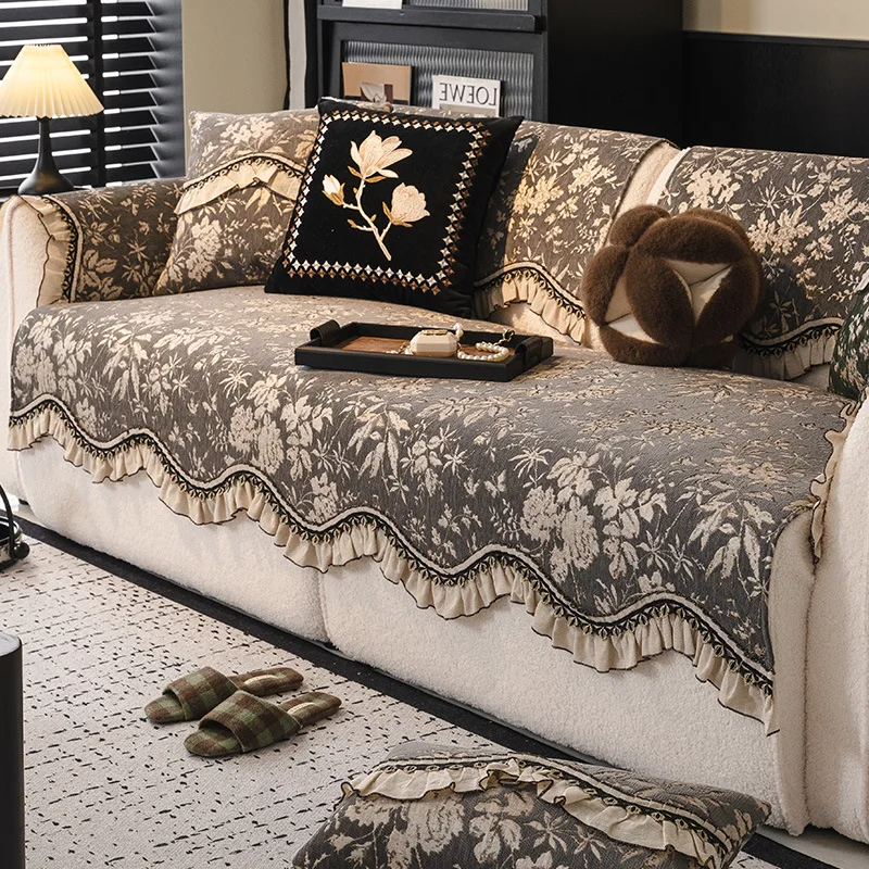 Light Luxury High-end French Special-shaped Sofa Cushion Non-slip Sofa Cushion Universal in All Seasons New Cover Towel
