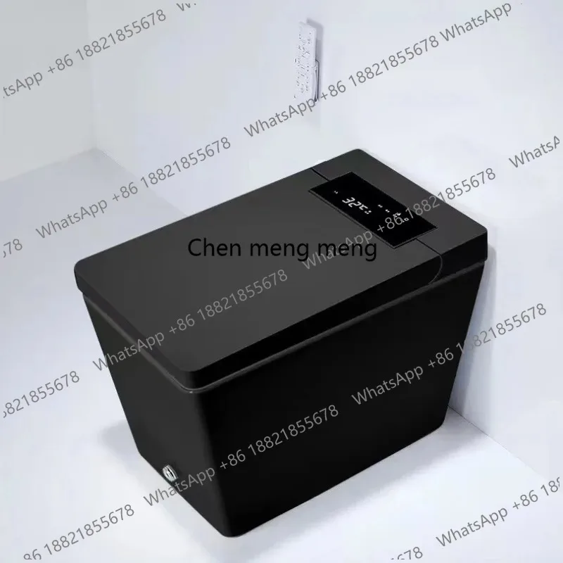 Square smart toilet, automatic flip flush, black smart toilet voice, no water pressure limit