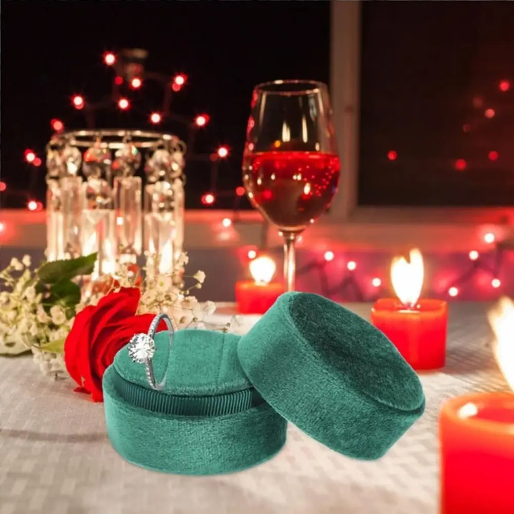 

Бархатный материал Бархатная коробка для колец Овальной формы Коробка для трех колец ручной работы 2 слота/3 слота Коробка-органайзер для ювелирных изделий в винтажном стиле