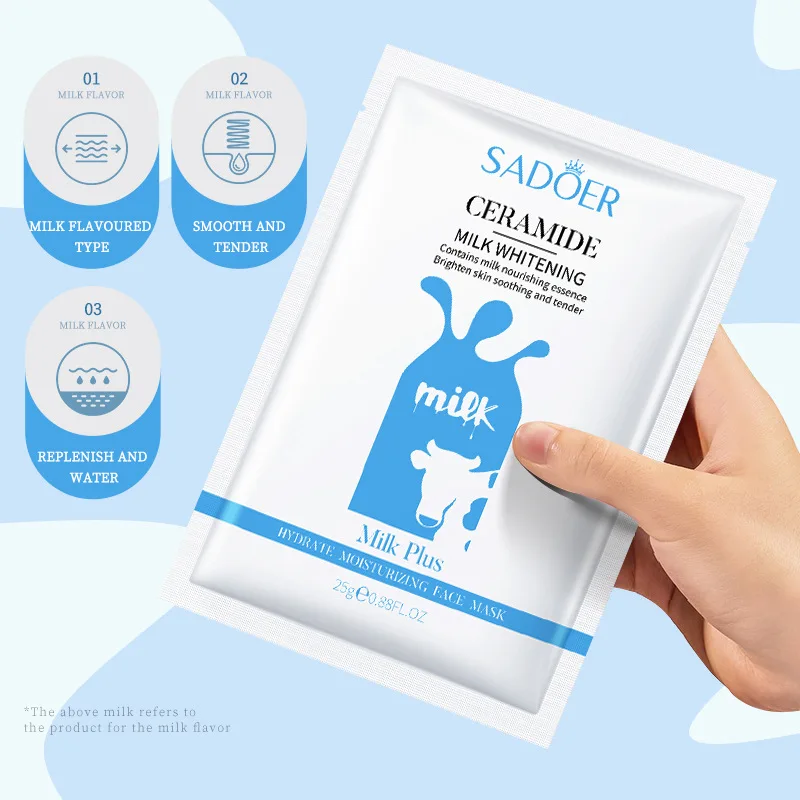 10 قطعة الحليب تبييض قناع الوجه ترطيب مغذي مكافحة الشيخوخة المضادة للتجاعيد العناية بالبشرة أقنعة الوجه ورقة قناع العناية بالبشرة