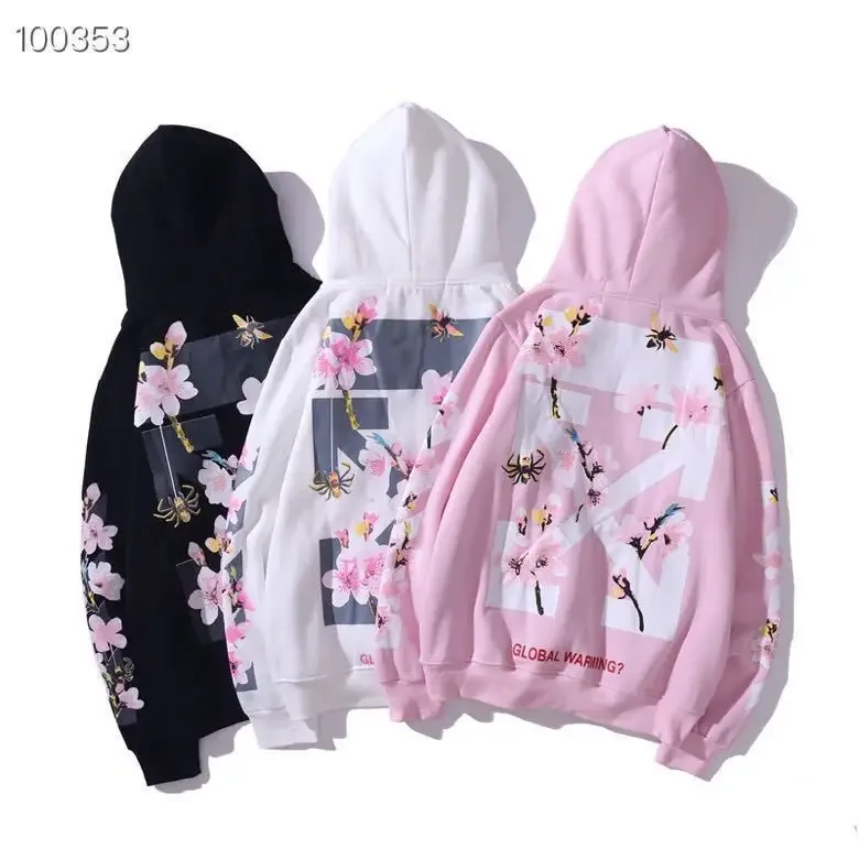 American Street Harajuku The New Goth Hip Hop Woman Clothing Pink Peach Blossom Hooded Pullover Outerwears Retro Y2k Clothes