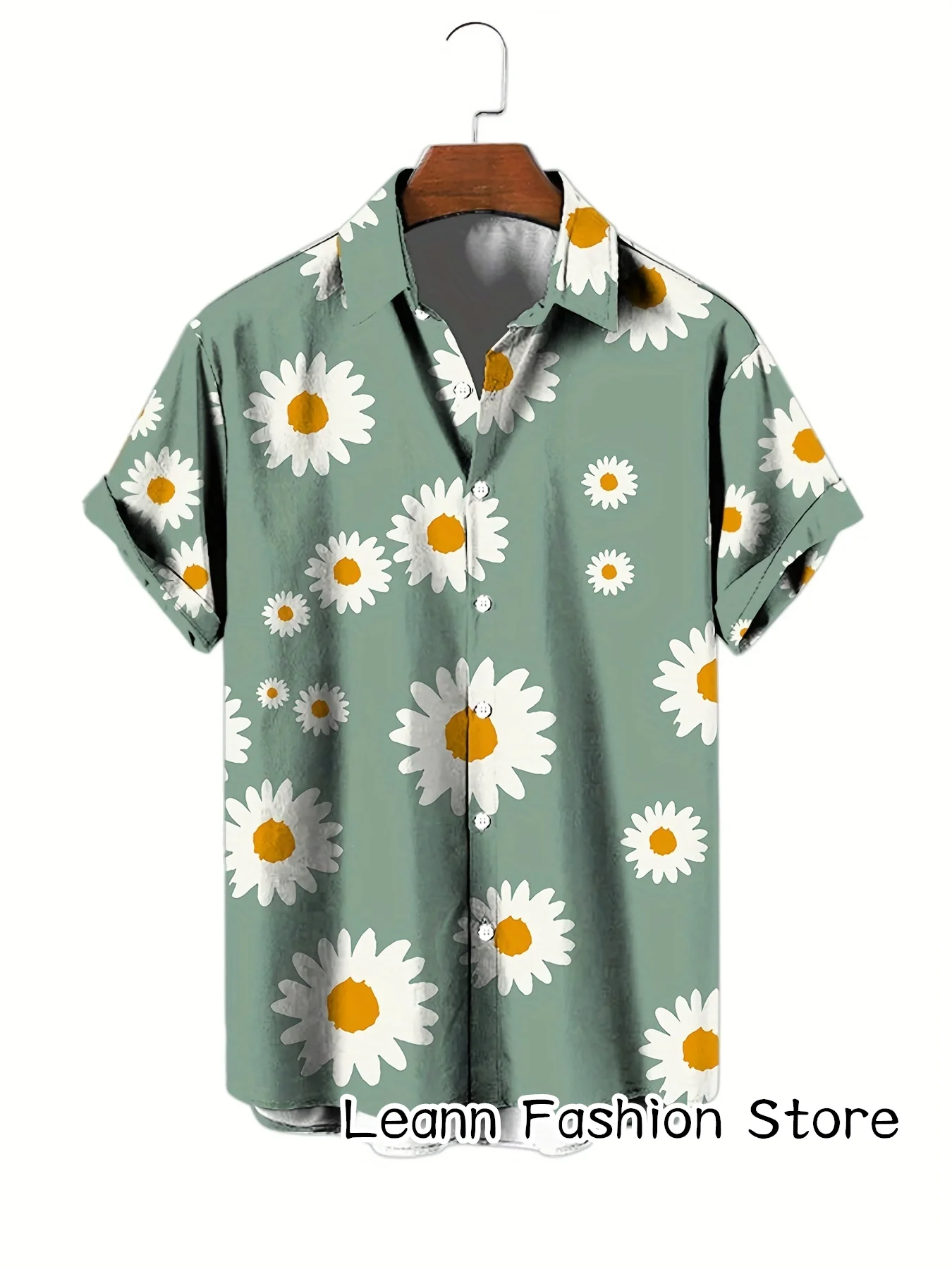 Men Summer Floral Printing Shirt Short Sleeve Hawaiian Vacation Clothing Male Beach Style Fashion Button Leisure