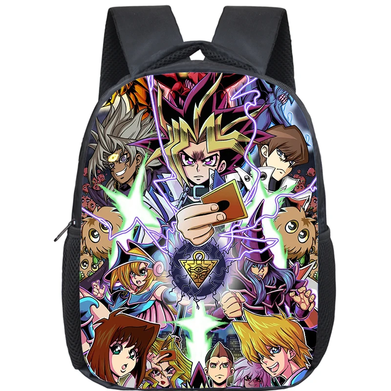 Yu-gi-oh! Sacos escolares impermeáveis para crianças, mochila de impressão cartoon, mochila para meninos e meninas, mochila infantil, anime, 12"