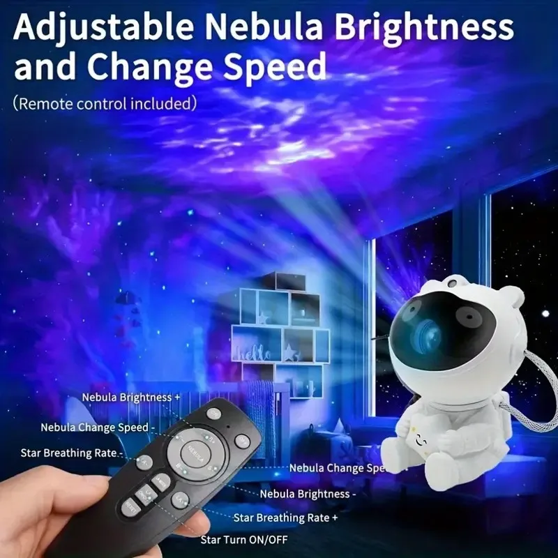 Creative astronaut star projector light 8 Modes full of star projection atmosphere light Astronaut birthday gift colorful lights