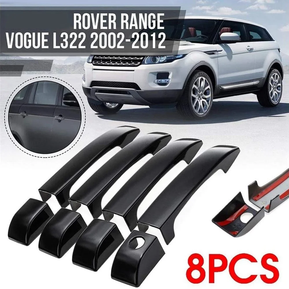 Car Door Handle Covers Trim Gloss Black Exterior Door Handles Cover for Land Rover Range Vogue L322 2002-2012