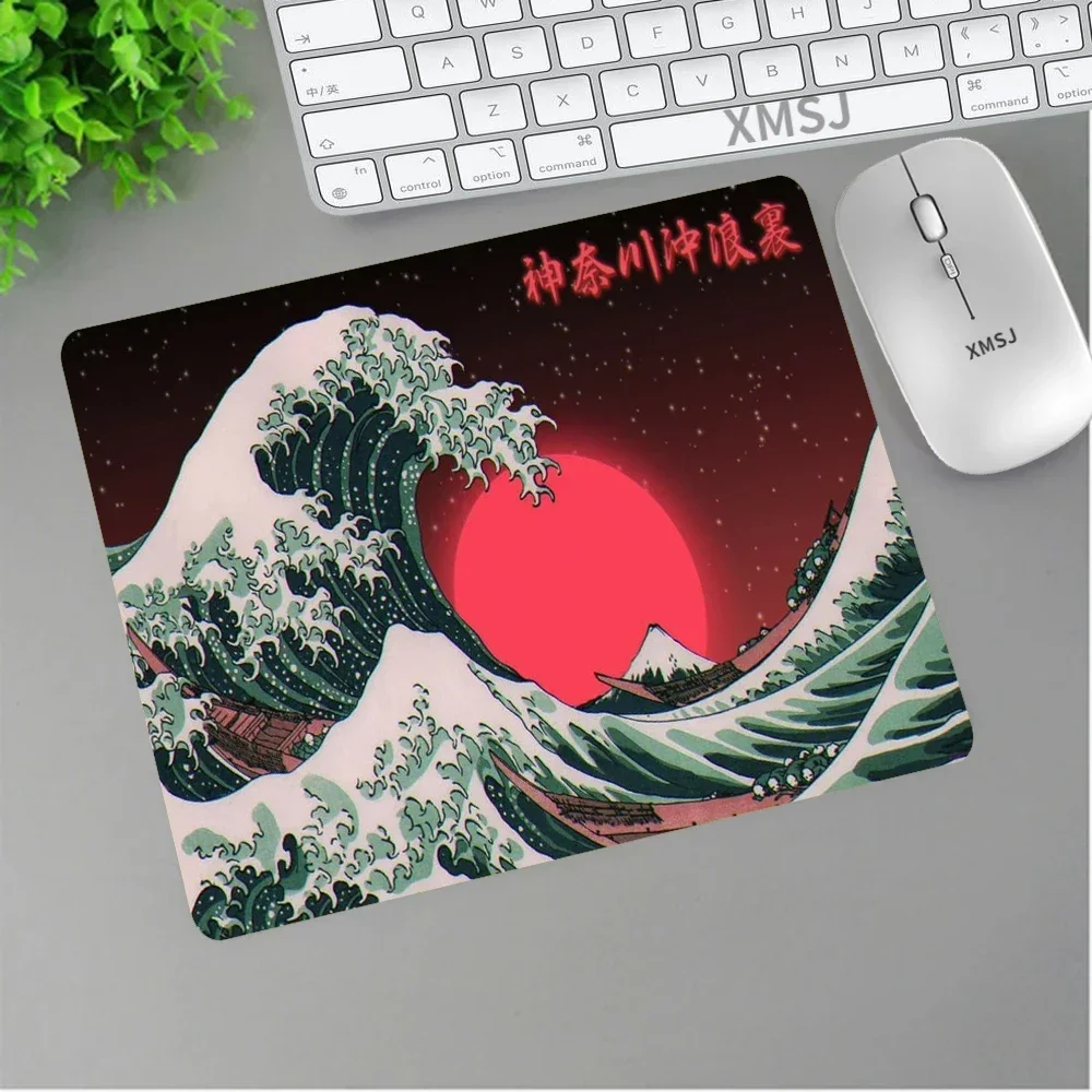 Japan Great Waves Square Gaming Mouse Pad PC Gamer Computer Gaming Accessories Mause Anime Mouse Pad Keyboards Cabinet Desk Mat