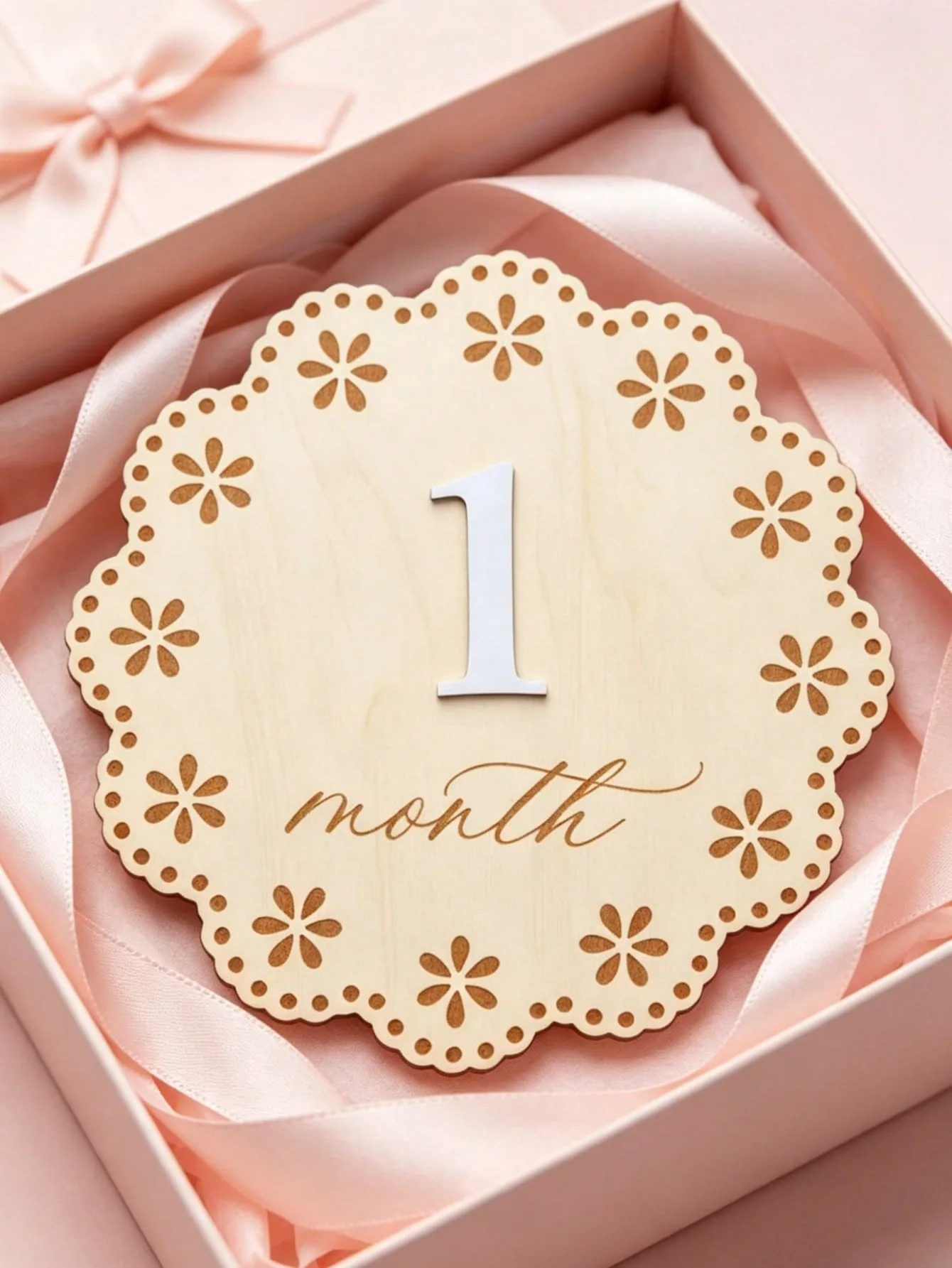 

Wood Baby Growth Commemorative Plaque Record of First Year Growth Handmade Exclusive Collectible Souvenir Ideal Gift for Newborn