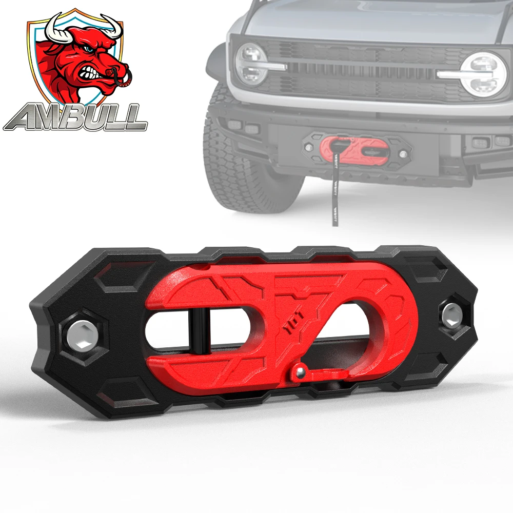 

Ambull Factory Jeep Auto Parts Новая лебедка Fairlead с роликовым крючком лебедки из алюминиевого сплава и монтажным кронштейном для ATV/UTV