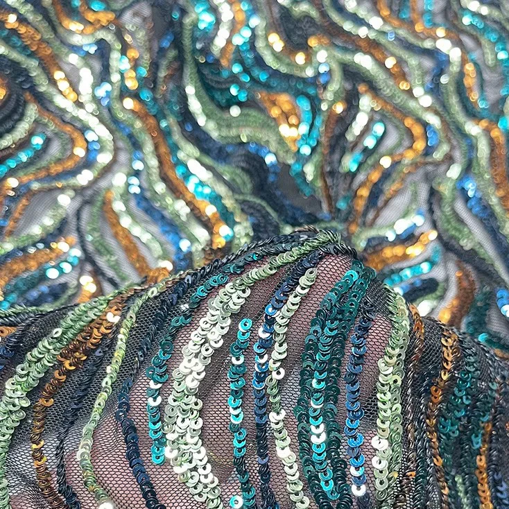 Tecido de malha macia com bord - Embroidery Beads avaliação e preço