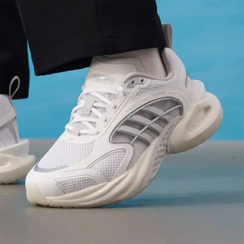 Silver Adidas New Mesh Breathable Thick-Topped Elevated Men's Casual Sports Running Shoes KK1813