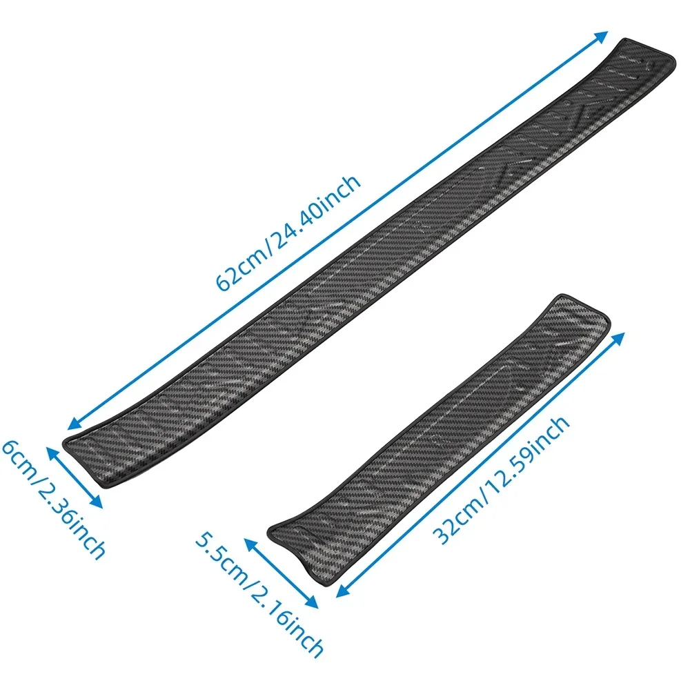 4 Stuks Voor 2024 Subaru Crosstrek Carbon Fiber Dorpel Strip Anti-Slip Sticker Decoratieve Strip