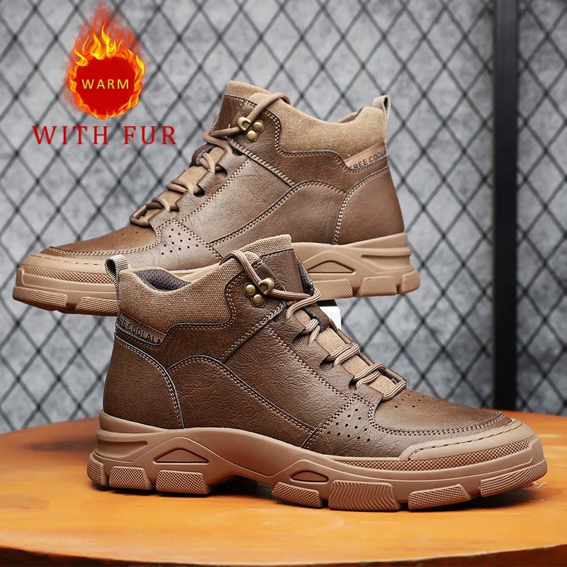 

Autumn and winter men's shoes Comfortable and high-quality casual styles Outdoor le isure walking Thick soled warm boots