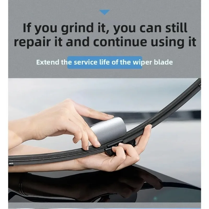 2pcs Car with Rain Wing Wiper Repairer Boneless Wiper Blade Rubber Strip Refurbishing Tool Bone Sanding Fine Sandpaper