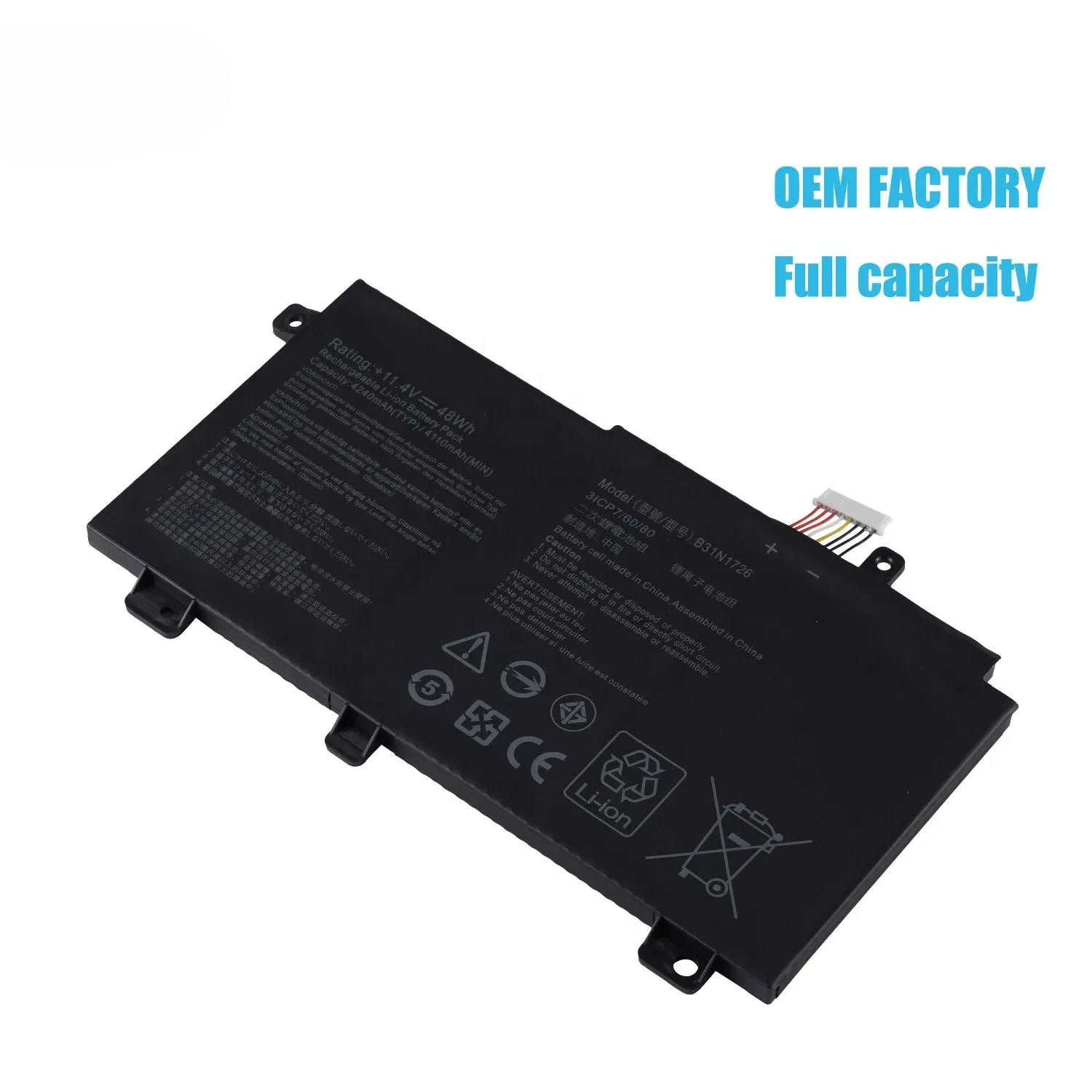 Genuine Laptop Battery Factory Price B31N1726 Notebook Battery For  FX80 FX80GD FX86 FX86FM FX86FE FX504 FX505 Series