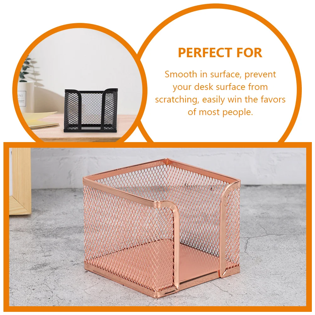 

2pcs Mesh Notepad Holder Office Supplies Metal Memo Box Desktop Organizer Notes Dispenser Container Stationery Paper Holder