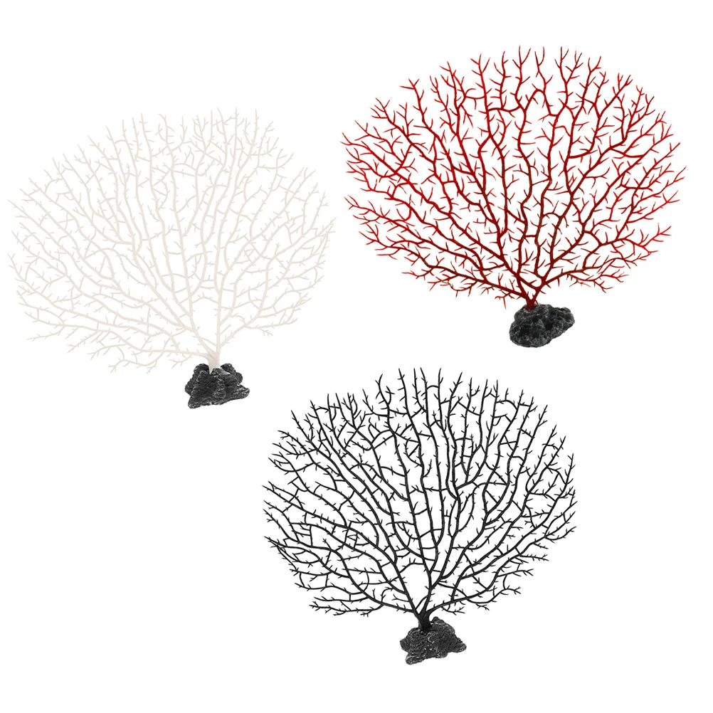 

3 Pcs Simulated Coral Tree Decorations Fish Tank Resin Artificial Coral naments Durable Aquarium Plants