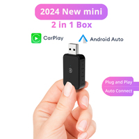 Mini Wired to Wireless 2 in 1 AI Box Carplay 5G Wif & Bluetooth 5.0 Android Auto Plug and Play Non-inductive Connection