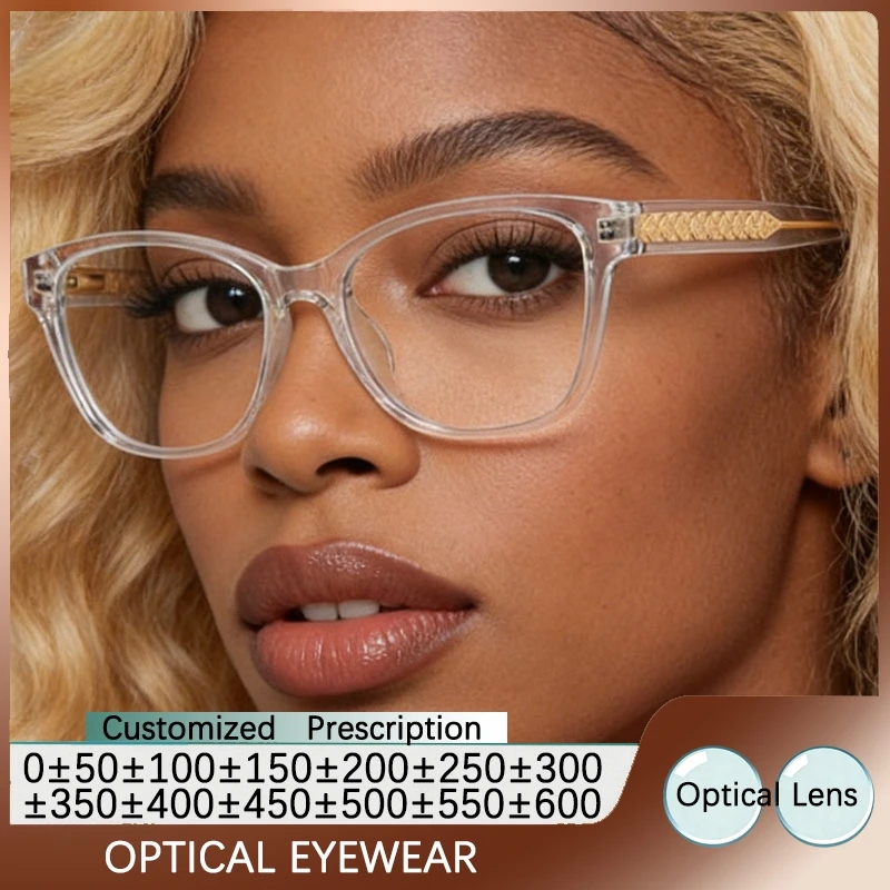 Fashion Transparent Eyeglass Frames Women's Reading Glasses Women Myopia Glasses Optical Lenses With Recipe