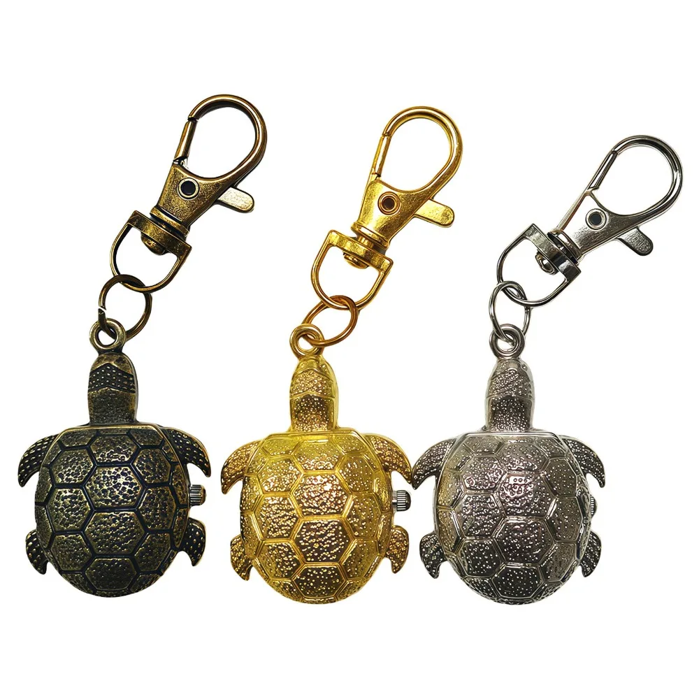 

Creative Alloy Turtle Watch Cartoon Flip Cap Pocket Watch Turtle Shape Necklace Watch Gift