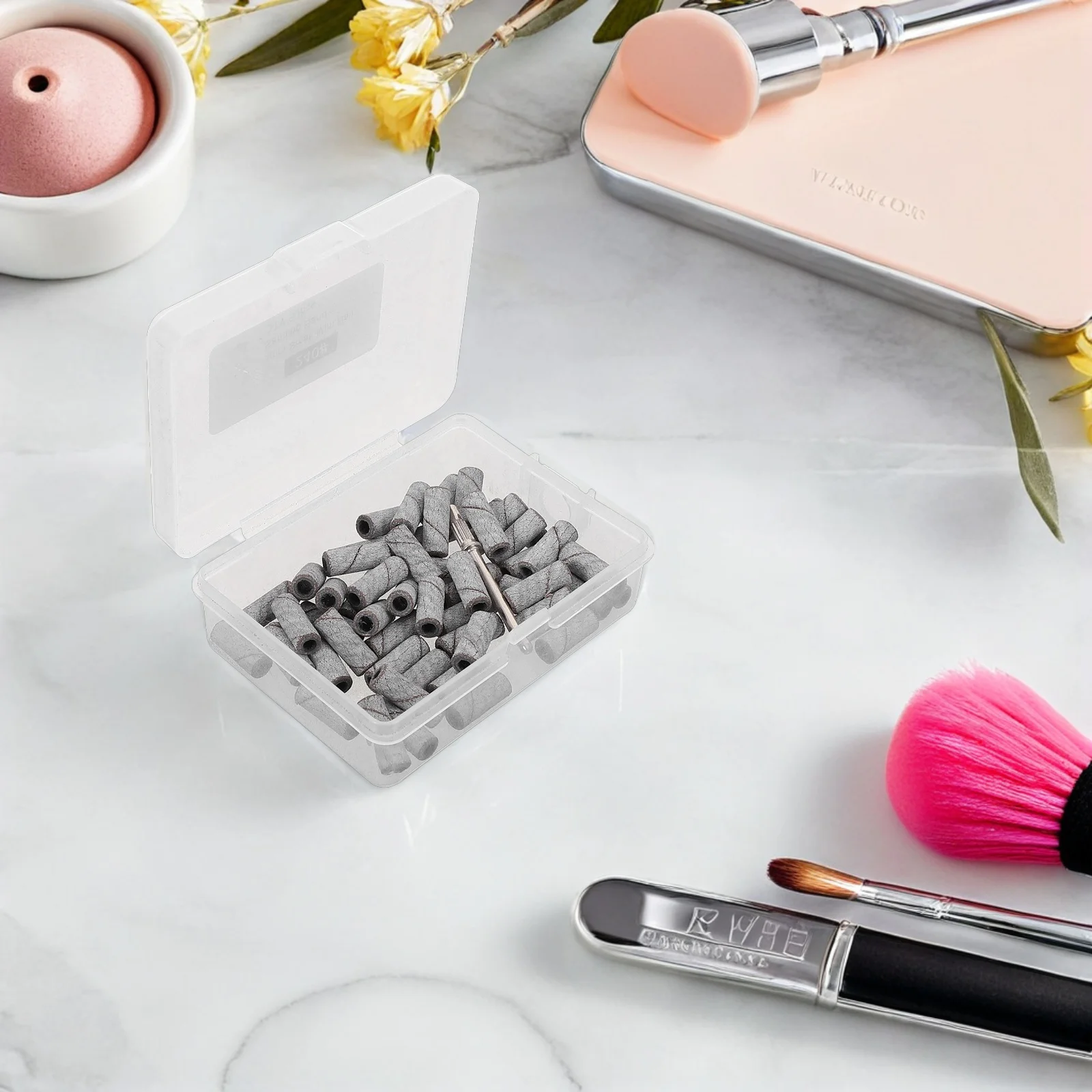 1Set Nail Drill Bits Small Sanding Bands Grit File Nail Drill Set Acrylic Gel Removing Manicure Pedicure Grinding Accessories