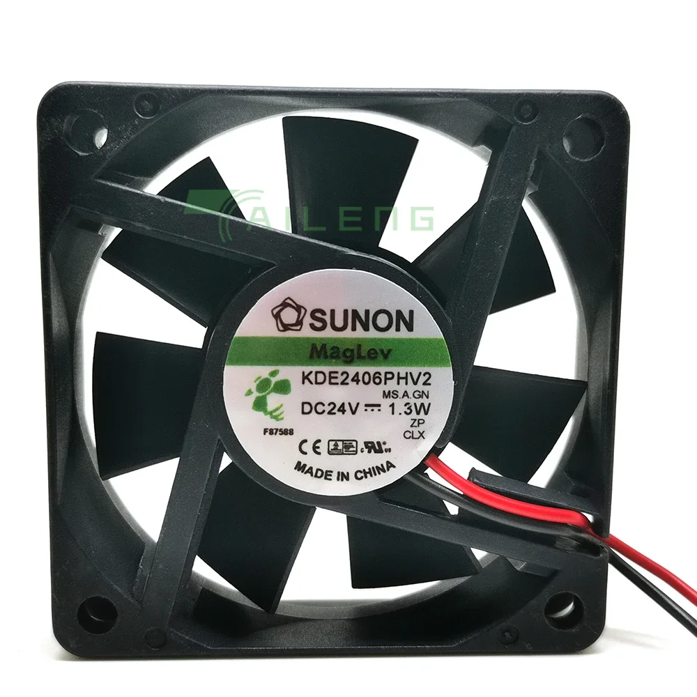 KDE2406PHV2 6015 24V 1.3W magnetic suspension industrial computer silent fan 2pin 2wires
