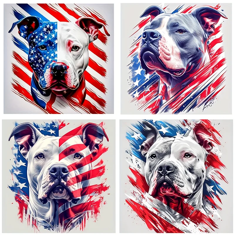 Patriotic American Flag Bull Terrier Dog Stickers Decals Funny Waterproof Vinyl Car Sticker for Cars Motorcycle Laptop Notebook