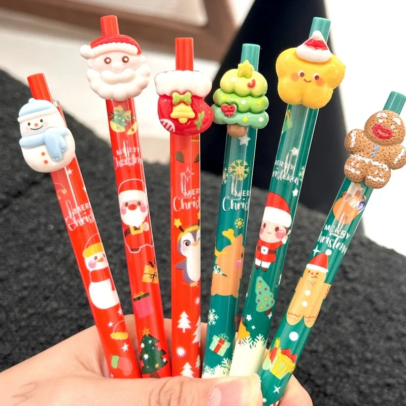 

36PCS/ лот KAWAII Рождество Санта Клаус лосень снеговик пресс гель Пен мило 0,5 мм черные чернила нейтральные ручки канцелярские школьные принадлежности