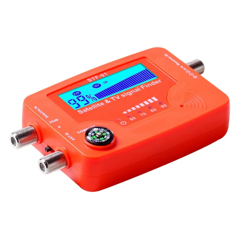 2 in 1 Satellite TV Signal Finder LCD Digital TV Antenna Signal Strength Signal Meter with Compass