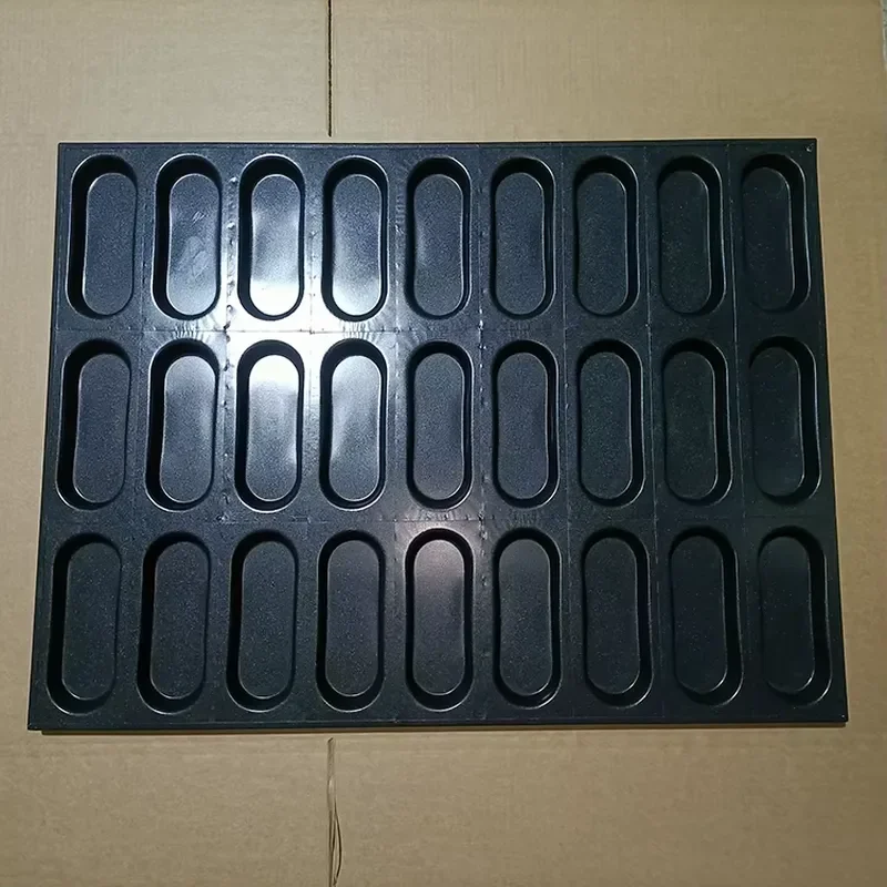 Nonstick Hot Dog Bun Baking Pan Silicone Bread Mold for Home Kitchen Bakery Tool Easy Release Loaf Tray for DIY Pastry Making