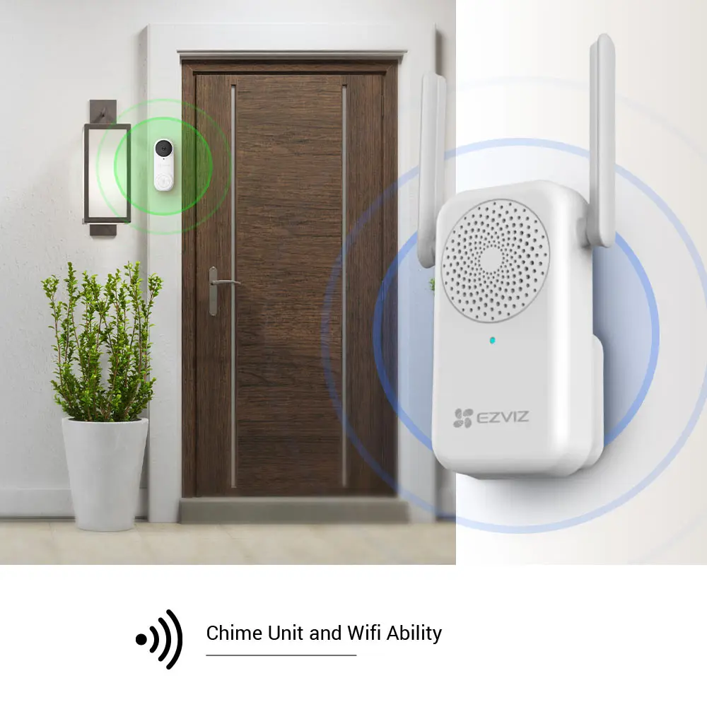 EZVIZ DB2-B Pro 5MP Wireless Video Doorbell Kit with 5200mAh Battery,WiFi Chime Included,PIR Motion&Human Detection,Weatherproof