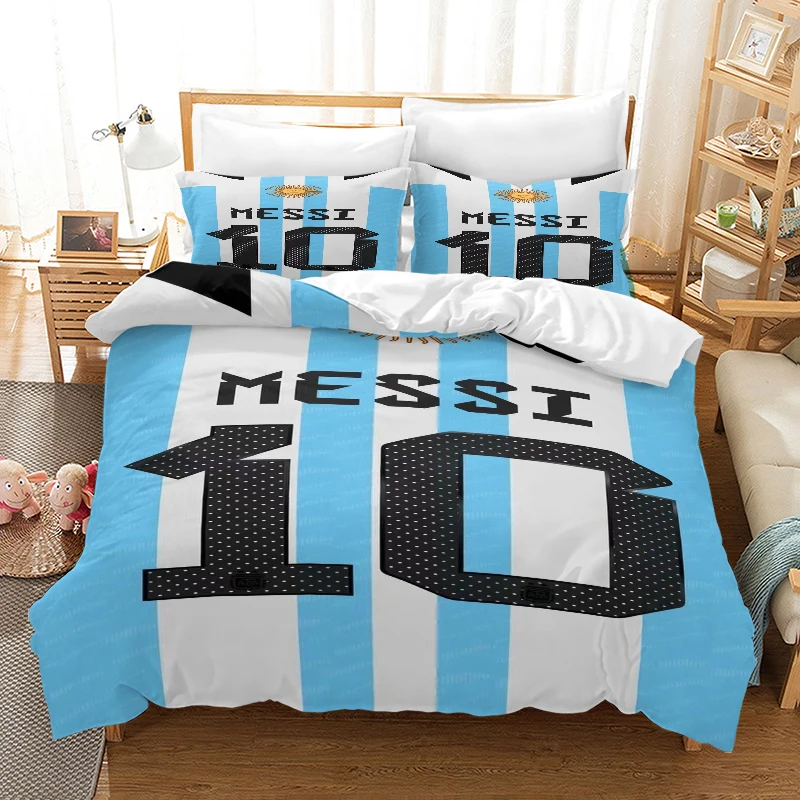 Football Player No. 10- Digital Printed Duvet Set - Polyester - Bedroom Decor -1 Bed cover +2 Pillowcase (no pillow core)