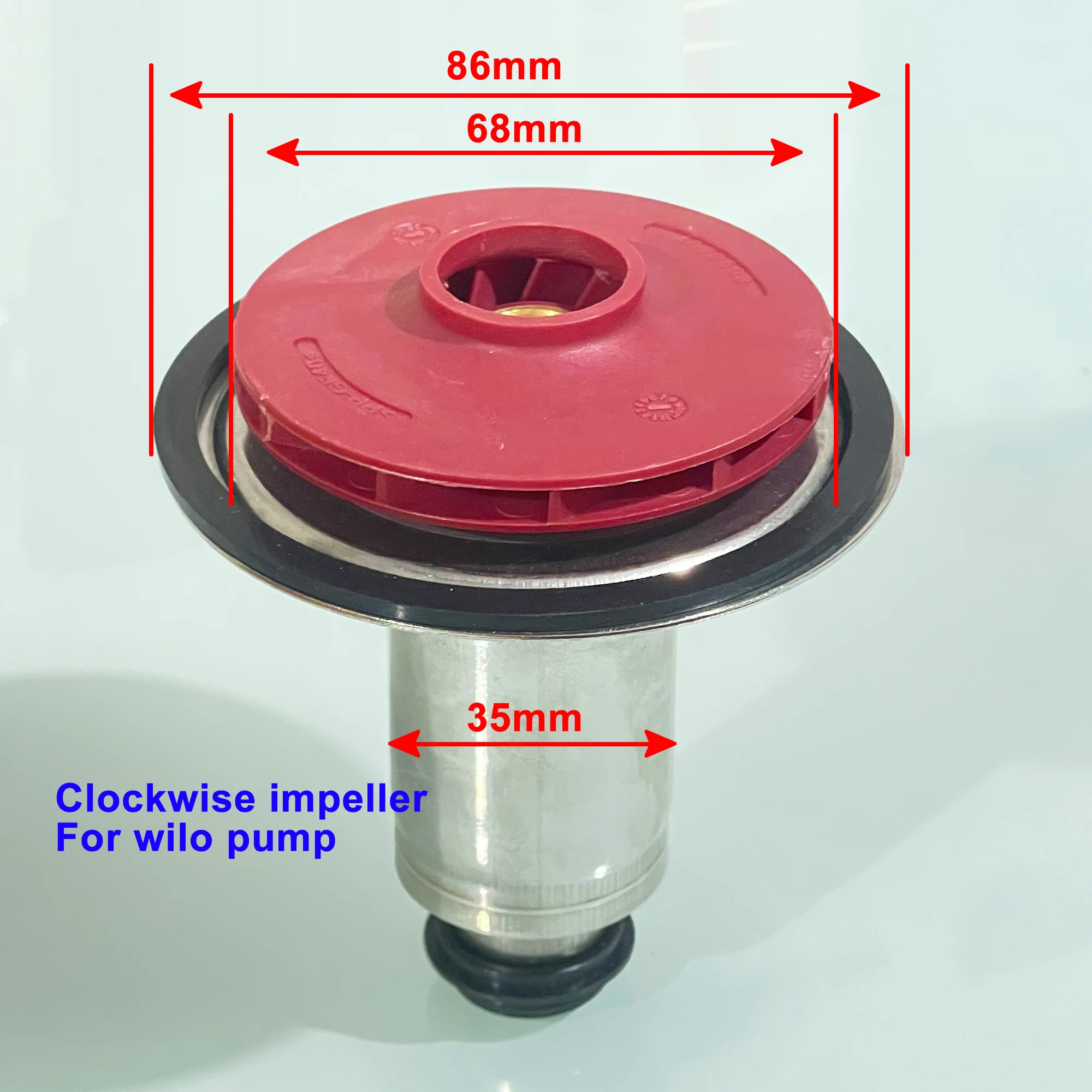 Gas Boiler Parts Circulation Pump Rotor Red Impeller Clockwise Diameter 35mm Impeller 64mm for Wilo Pump