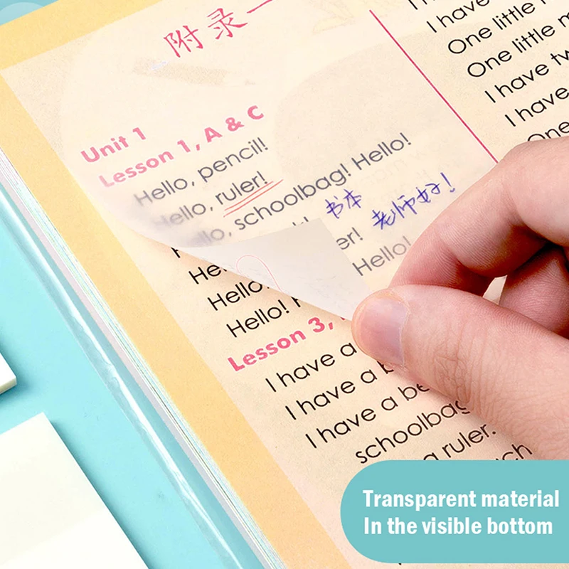 Criativa Transparente PET Memo Pad, Postou-Sticky Notes Planner, Bloco de notas adesivo, Material Escolar, Papelaria Kawaii, 50 Folhas