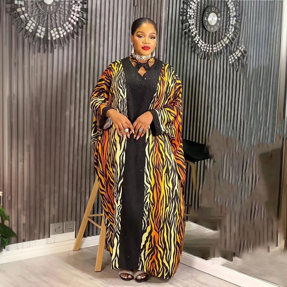 

Abayas African Dresses for Women 2025 Traditional Africa Clothing Dashiki Ankara Print Gown Robe Muslim Kaftan Maxi Long Dress