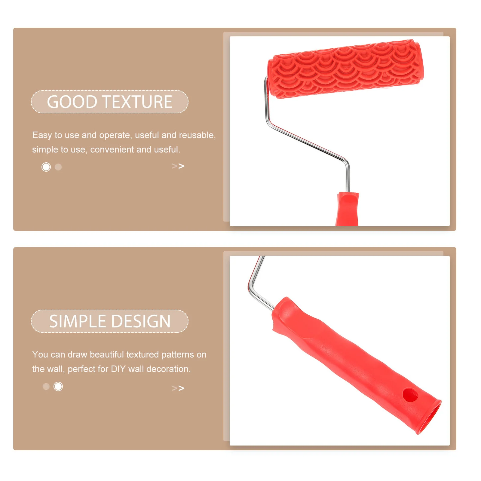 محكم رولة دهانات النقش الملمس الجدار الديكور DIY بها بنفسك منقوشة المطاط دائم مقاومة للاهتراء نسيج واضح قابلة لإعادة الاستخدام