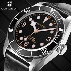 CORGEUT 41mm Luxury Business Steel Mens Watch Seagull 1612 Automatic Mechanical Sapphire Glass Waterproof Men Glow Watches Clock