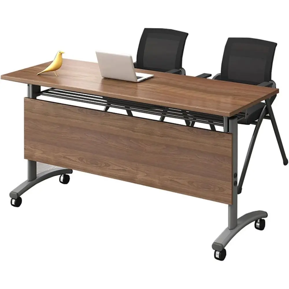 

Прочный складной тренировочный стол с фиксируемыми колесами, идеально подходит для игр, использования ноутбука в небольших помещениях - 120x50x75 см, коричневый