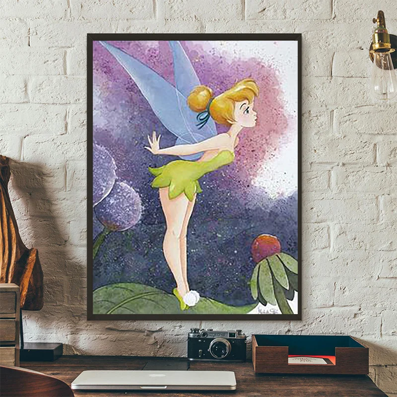 5D Disney Anime Diamond Embroidery Tinkerbell Full Drill Diamond Mosaic Wall Art DIY Cross Stitch Kit Cartoon Home Decor