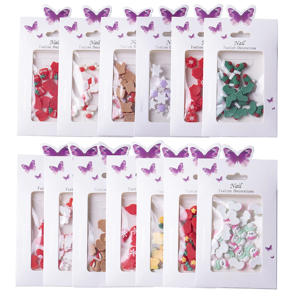 20 قطعة عيد الميلاد مسمار سحر الفن أدوات الديكور الأظافر الكورية اكسسوارات الكرتون هالوين مستلزمات الأظافر عدة ديكورات فنية #3