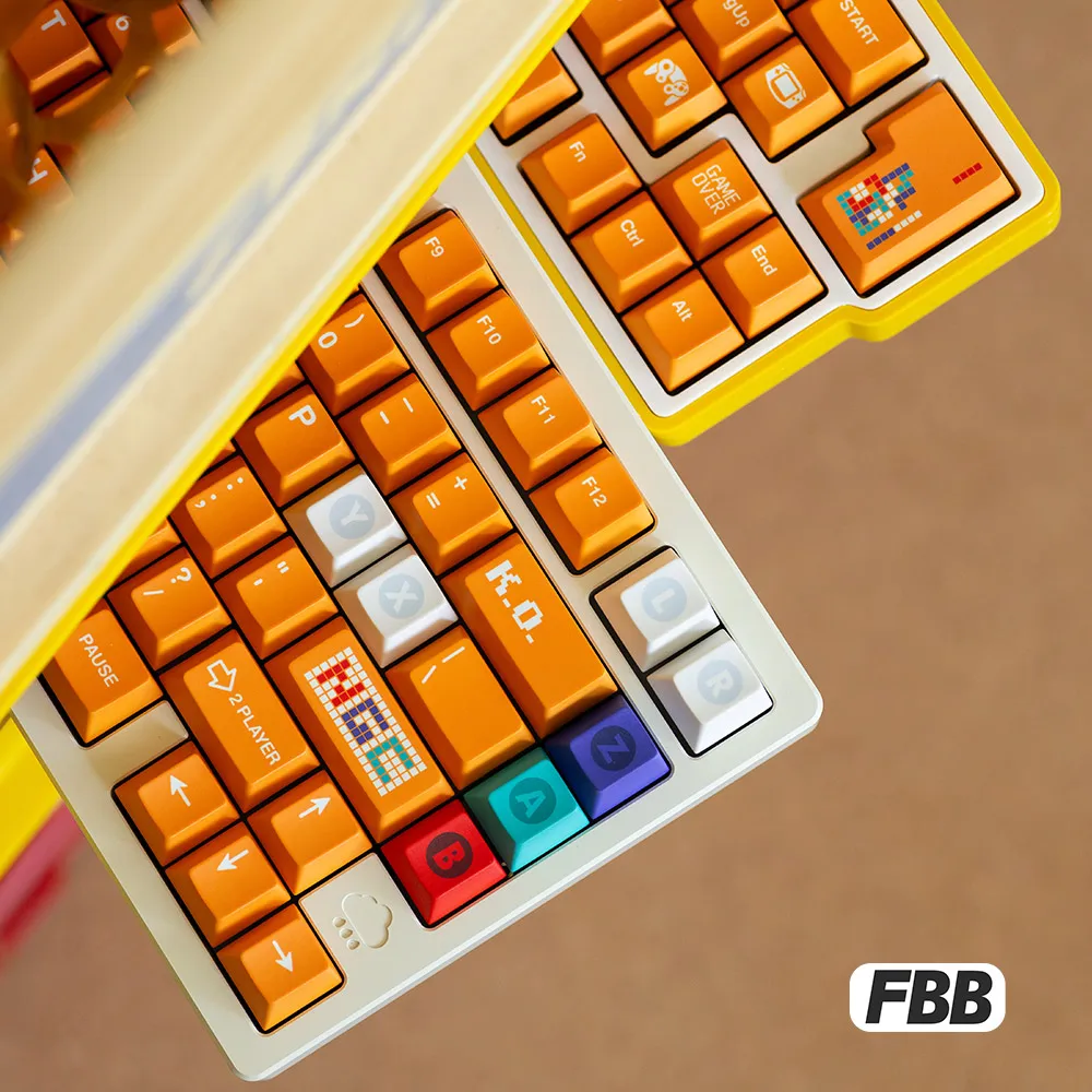 

FBB колпачок NGC игровая консоль тема сублимация PBT пользовательская механическая клавиатура оранжевая игровая магнитная ось
