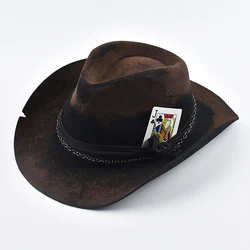 100% Wool Cowboy Hat for Men Women Vintage Gentleman Soft Felt Hat Outdoor Travel Party Street Style Sombrero Hombre Caps