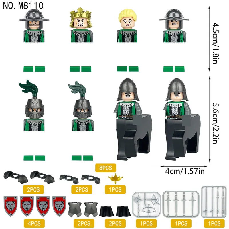 Medieval Centaur Soldier Figures Building Bricks Knights Army King Queen Accessories Castle Military MOC Blocks Weapon Set Toys