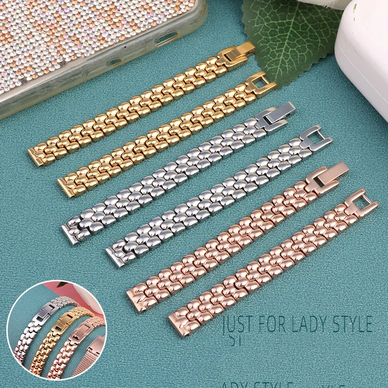 Ladies Stainless Steel Buckle Mesh Belt Watch Strap Ultra-thin Steel Bracelets 6mm 8mm 10mm 12mm 14mm 16mm Small Size Width
